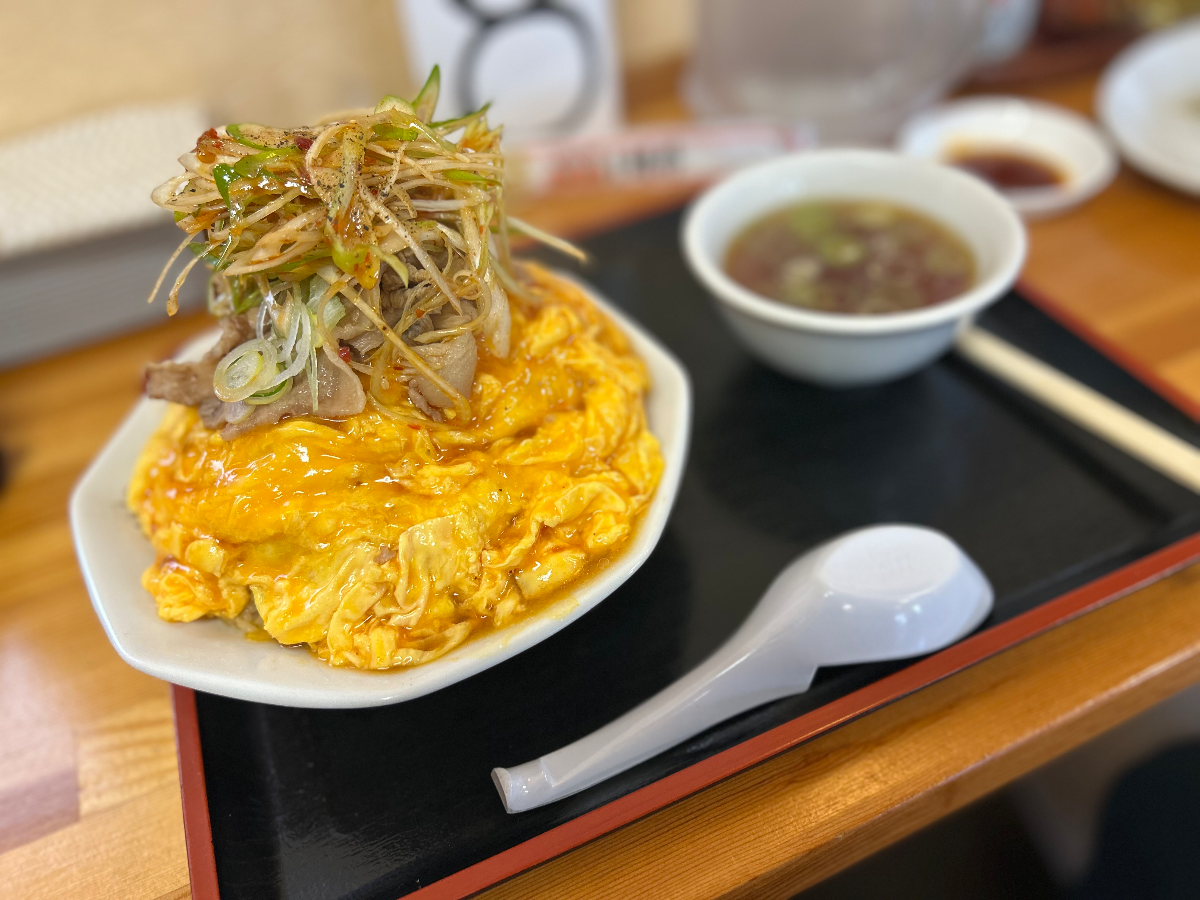 ピリ辛ネギ　オム肉チャーハン