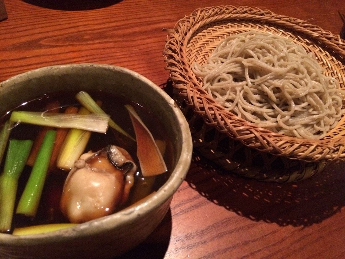 牡蠣のつけ汁蕎麦
