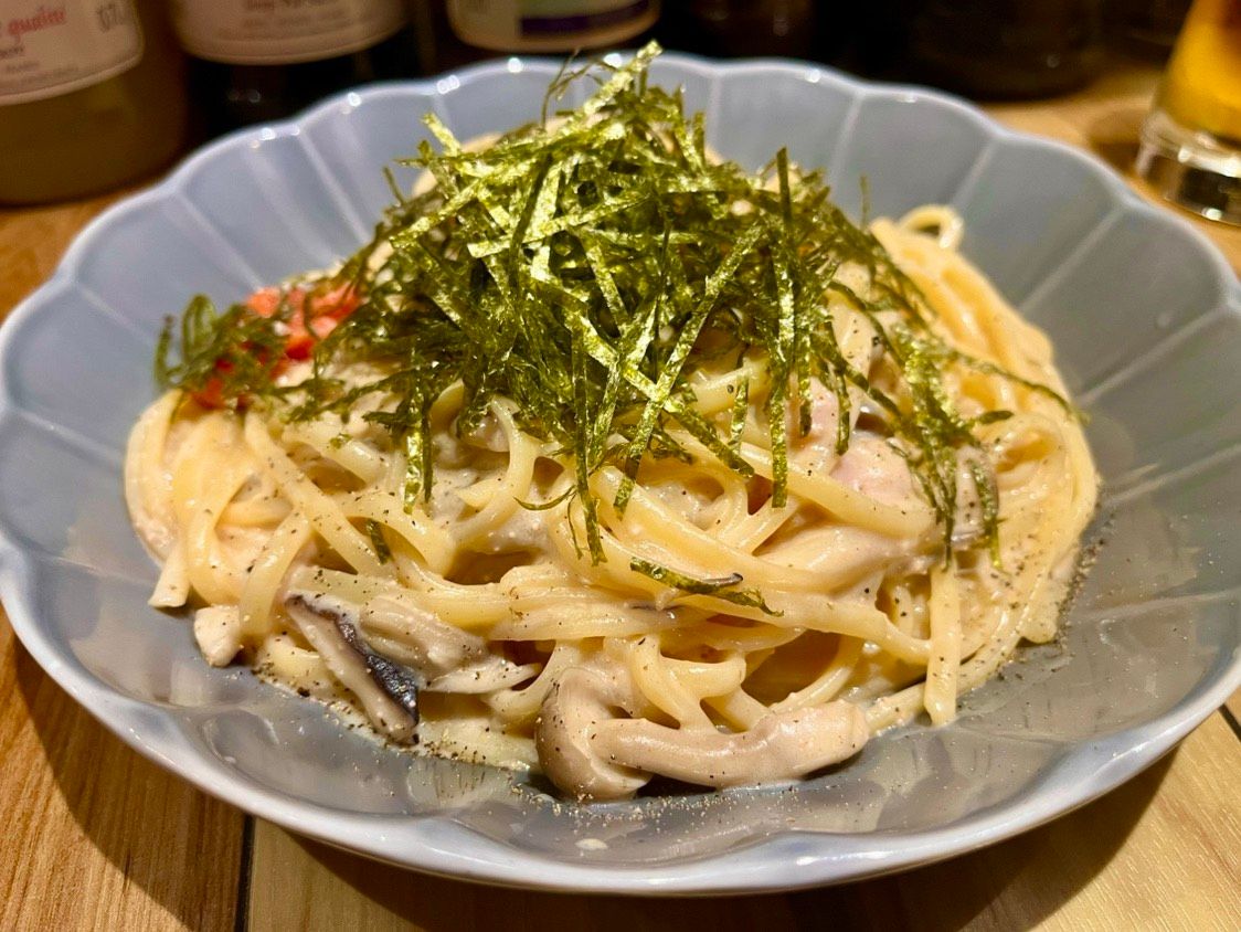 明太豆乳クリームパスタ