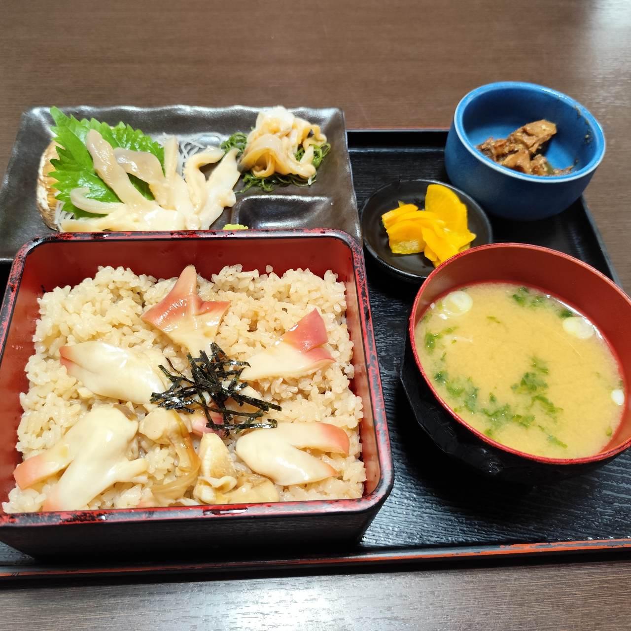 ホッキ飯+ホッキ刺身