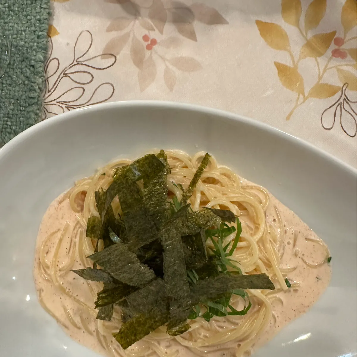 青じそめんたいクリームパスタ