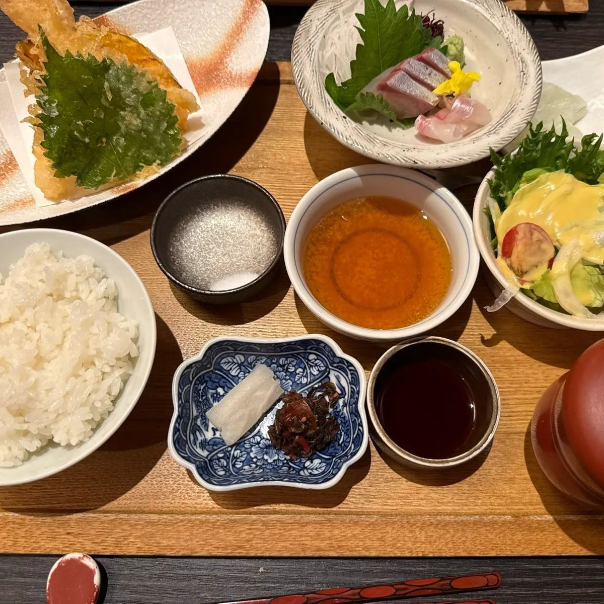 お造り付き天麩羅盛り合わせ定食