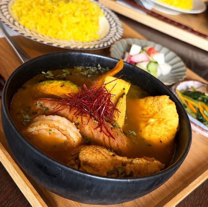 夏の赤辛スープカレー